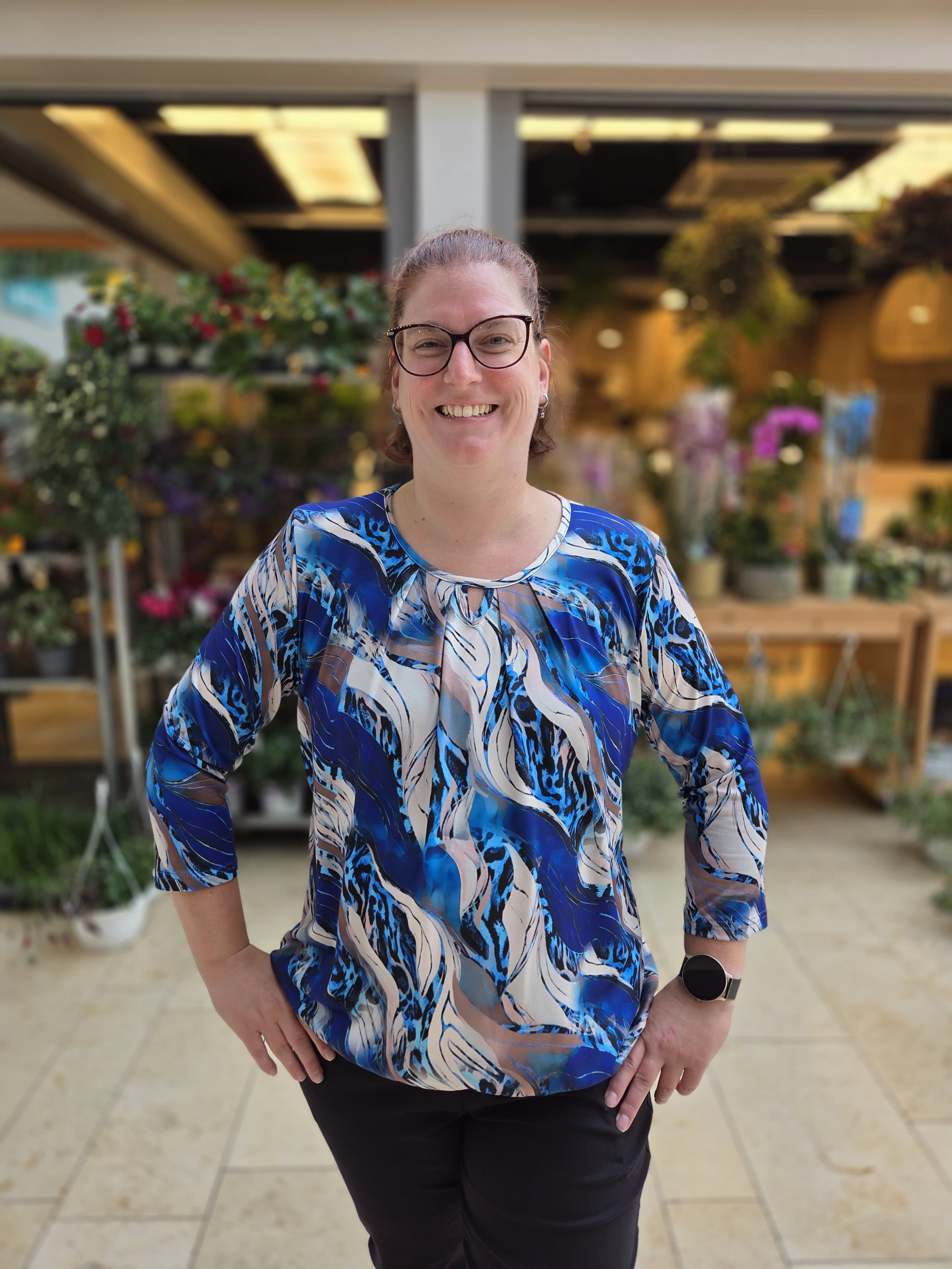 Dames blouson driekwart mouw met elastiek – Kobaltblauw Bente