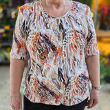 Blouson korte mouw met elastiek - Beige Alix