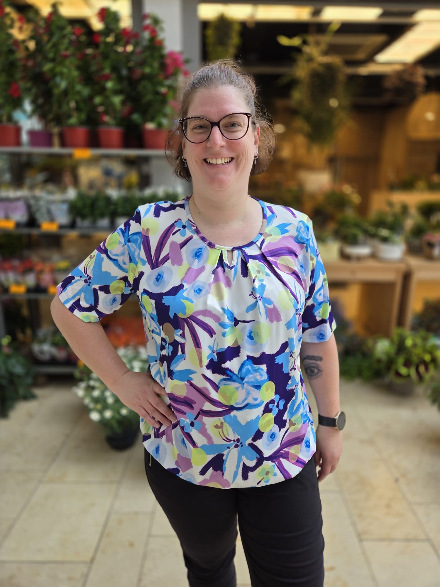 Blouson korte mouw met elastiek - Blauw Jula
