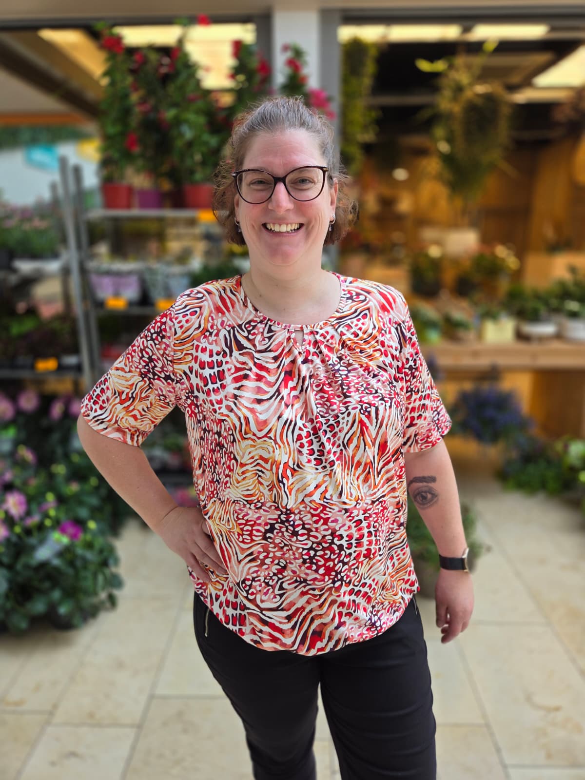 Blouson korte mouw met elastiek - Rood Nella