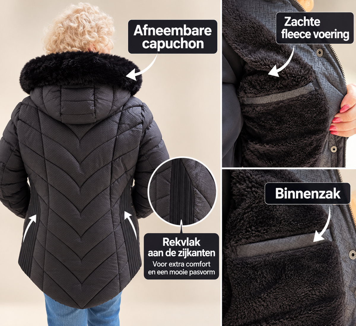 Winterjacke abnehmbare Kapuze - Lara | 5 Farben