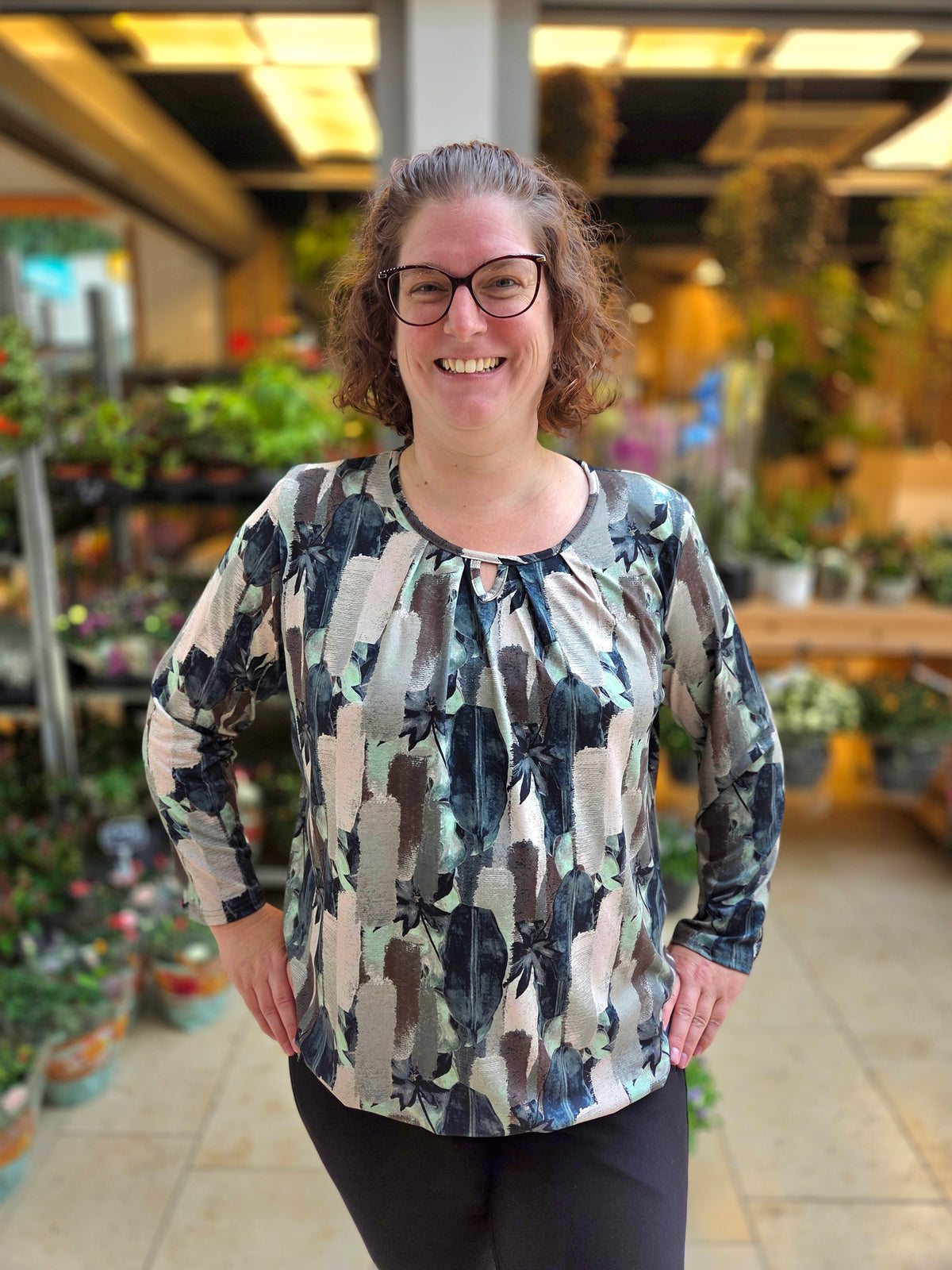 Blouson lange mouw met elastiek - Groen Mette