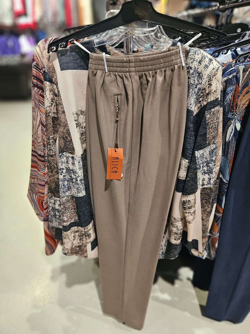 ALICA Pantalon stretch winter- Beige/zand