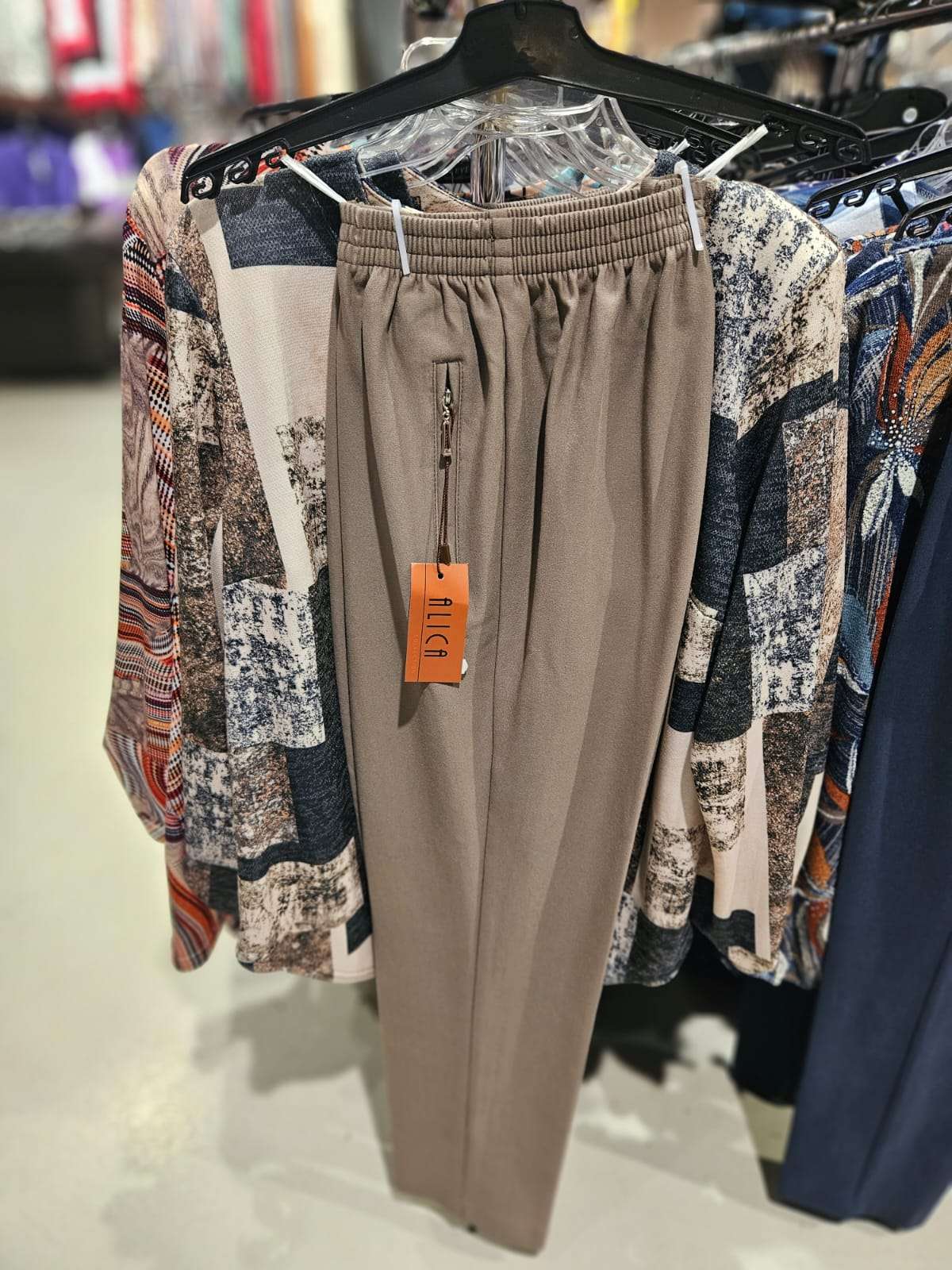 ALICA Pantalon stretch winter- Beige/zand