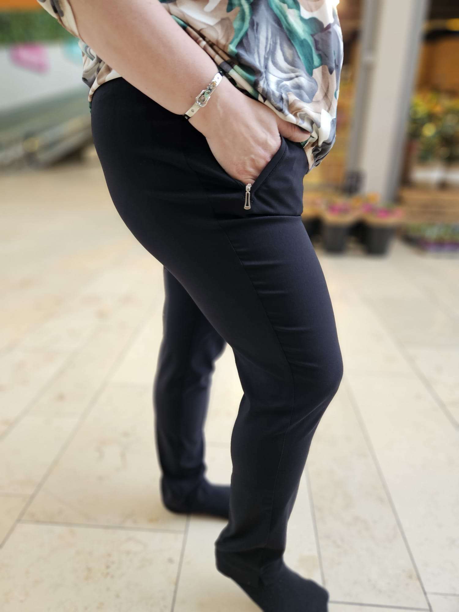 ALICA Pantalon stretch zomer- Zwart