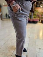 ALICA Pantalon stretch winter- Beige/zand