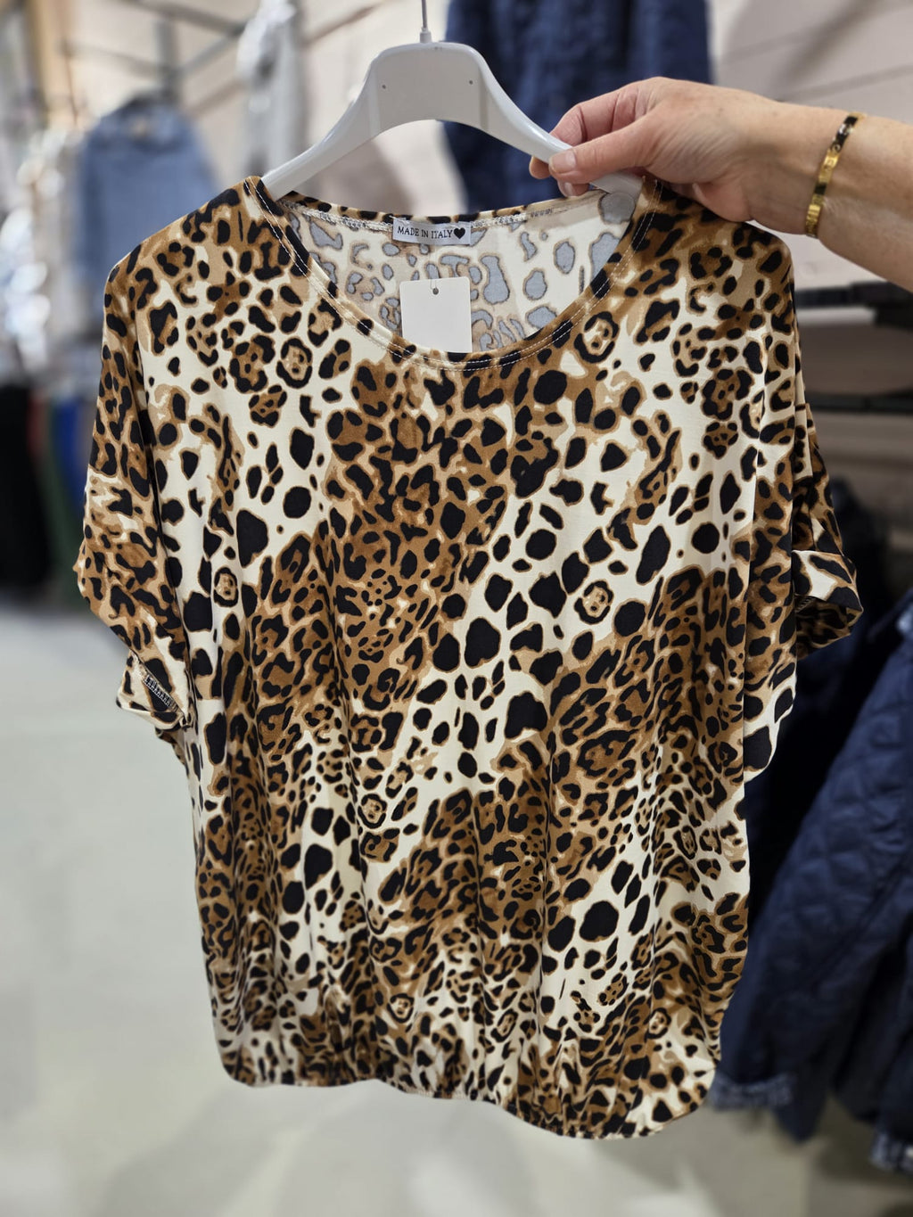 Ballon top met elastiek - Panter