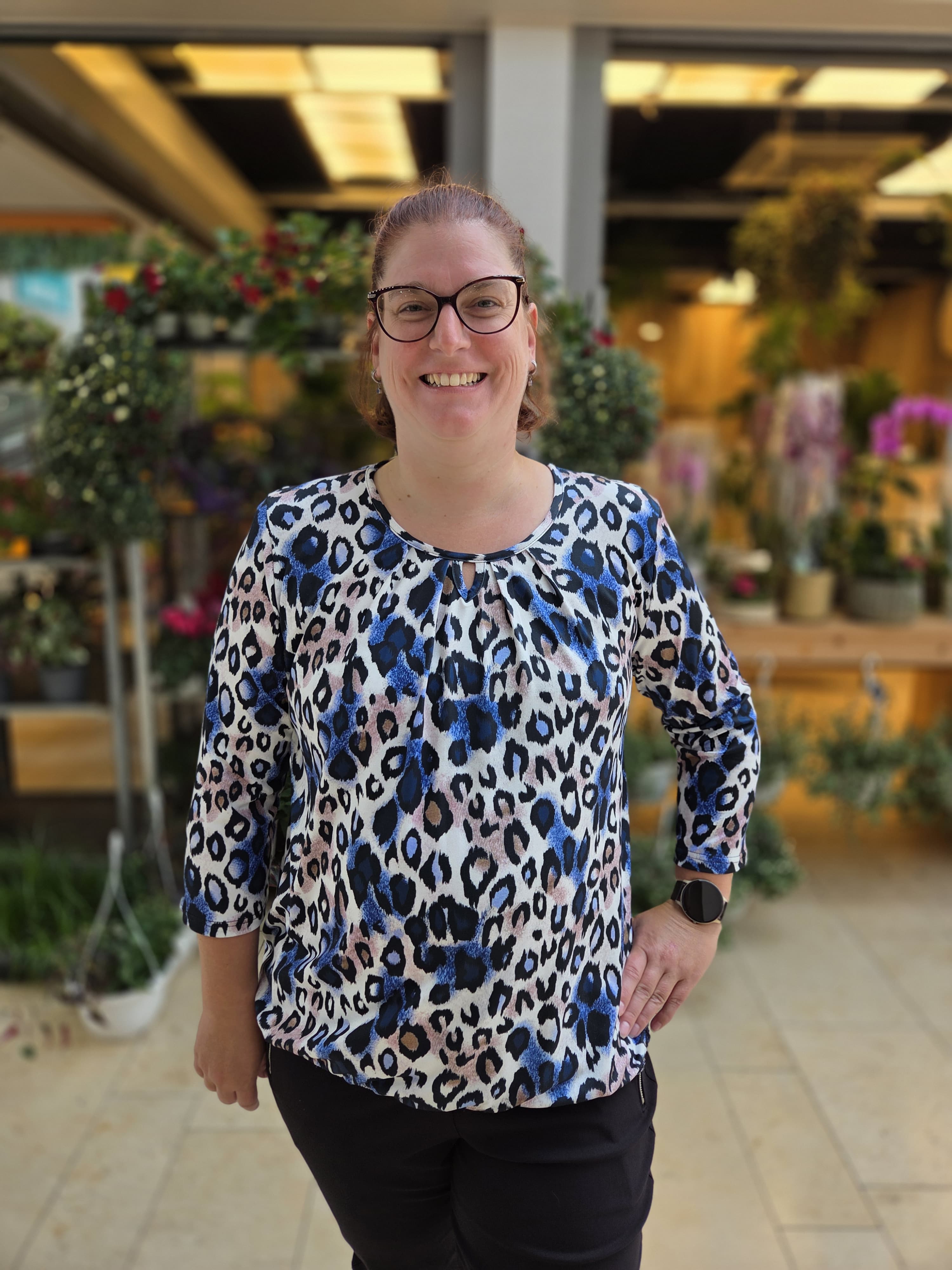 Dames blouson driekwart mouw met elastiek – Blauw panter Milou