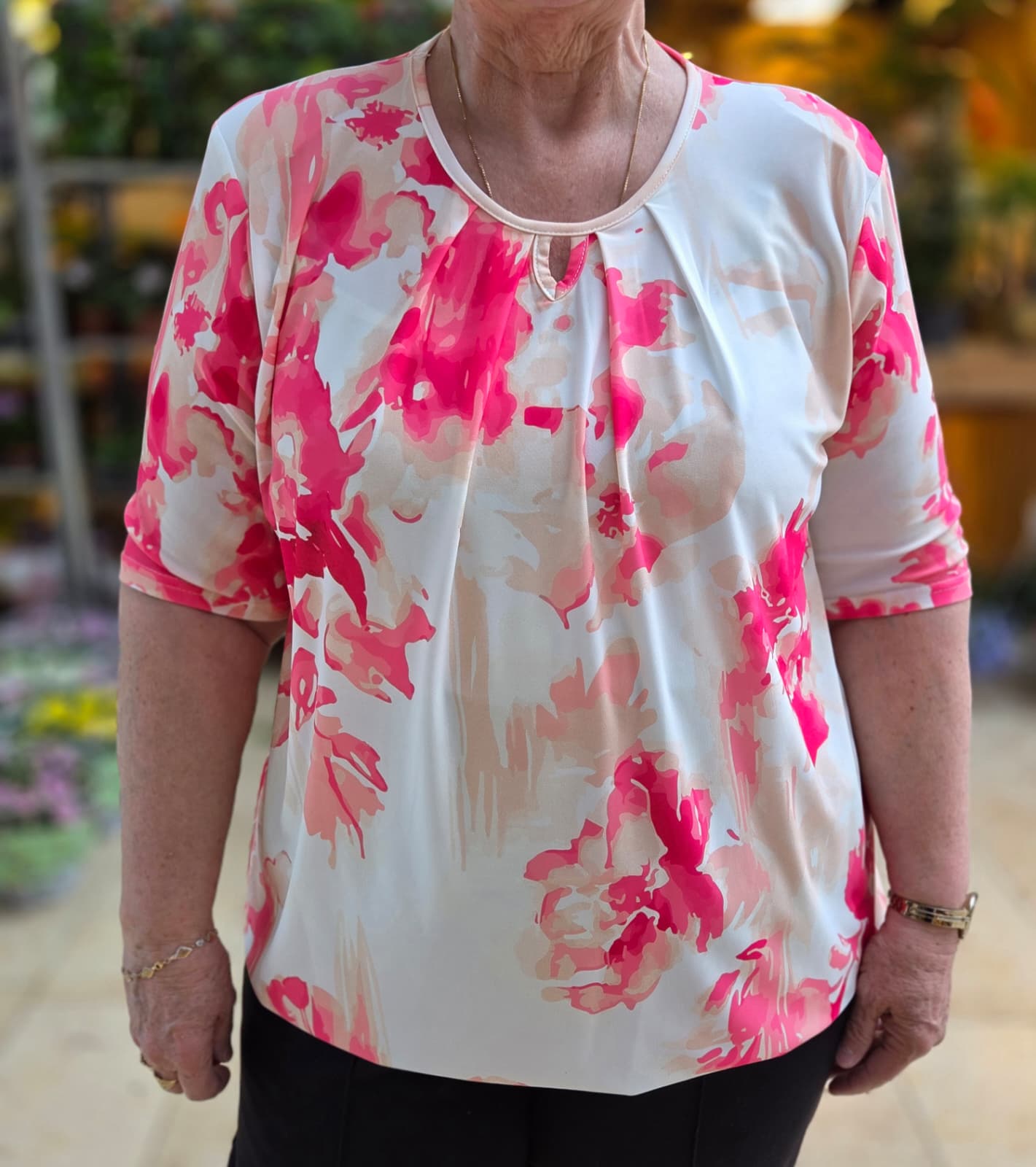 Blouson korte mouw met elastiek - Rood Maren