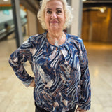 Blouson lange mouw met elastiek - Donkerblauw Tess