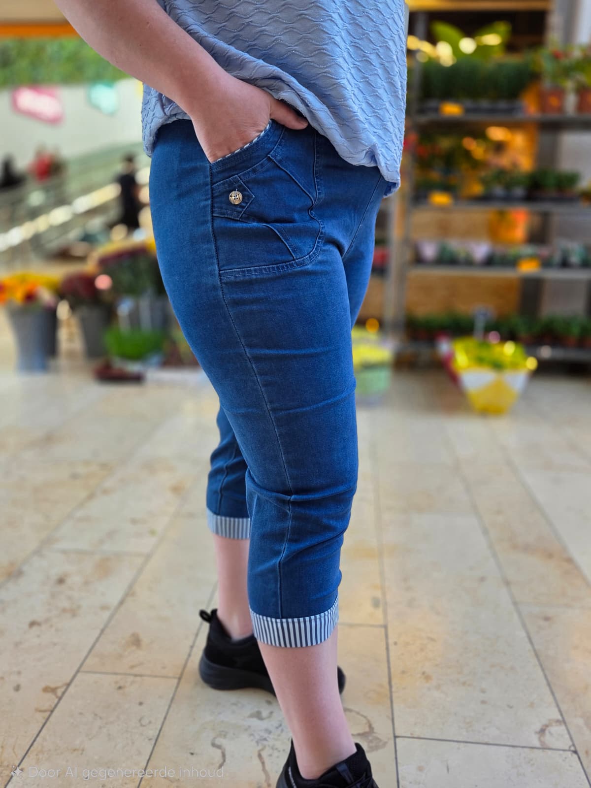 Cherry Berry Capri stretch - Spijkerstof