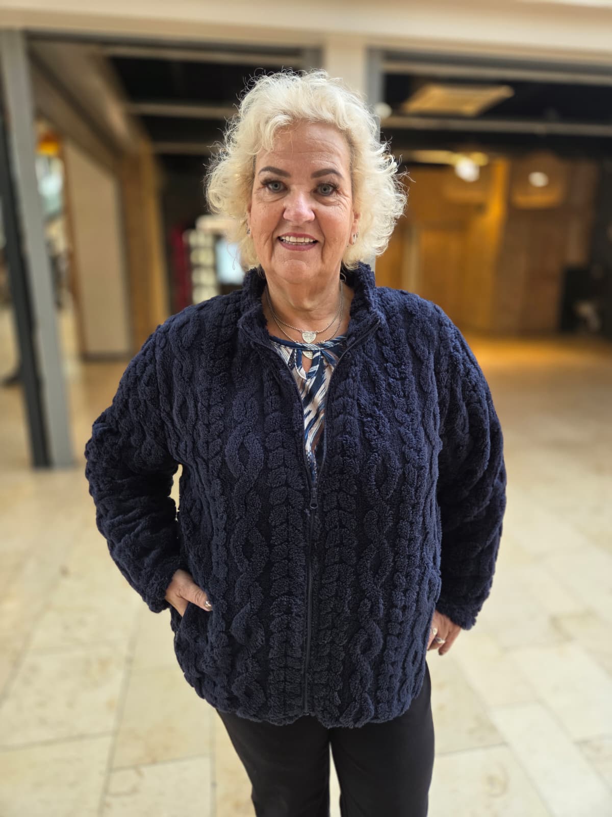 Teddy vest lange mouwen - Ritssluiting en zakken