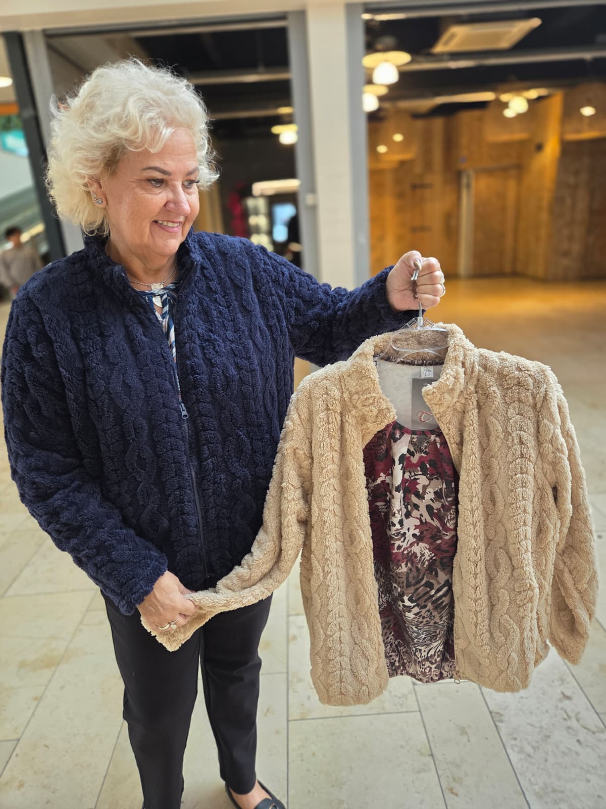 Teddy vest lange mouwen - Ritssluiting en zakken