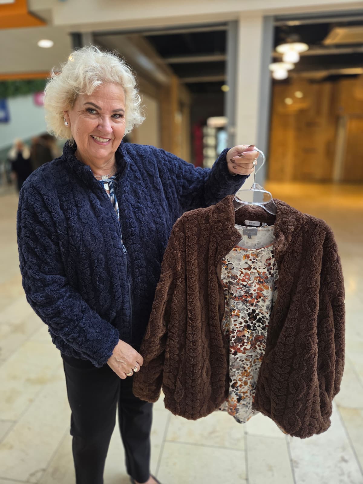 Teddy vest lange mouwen - Ritssluiting en zakken