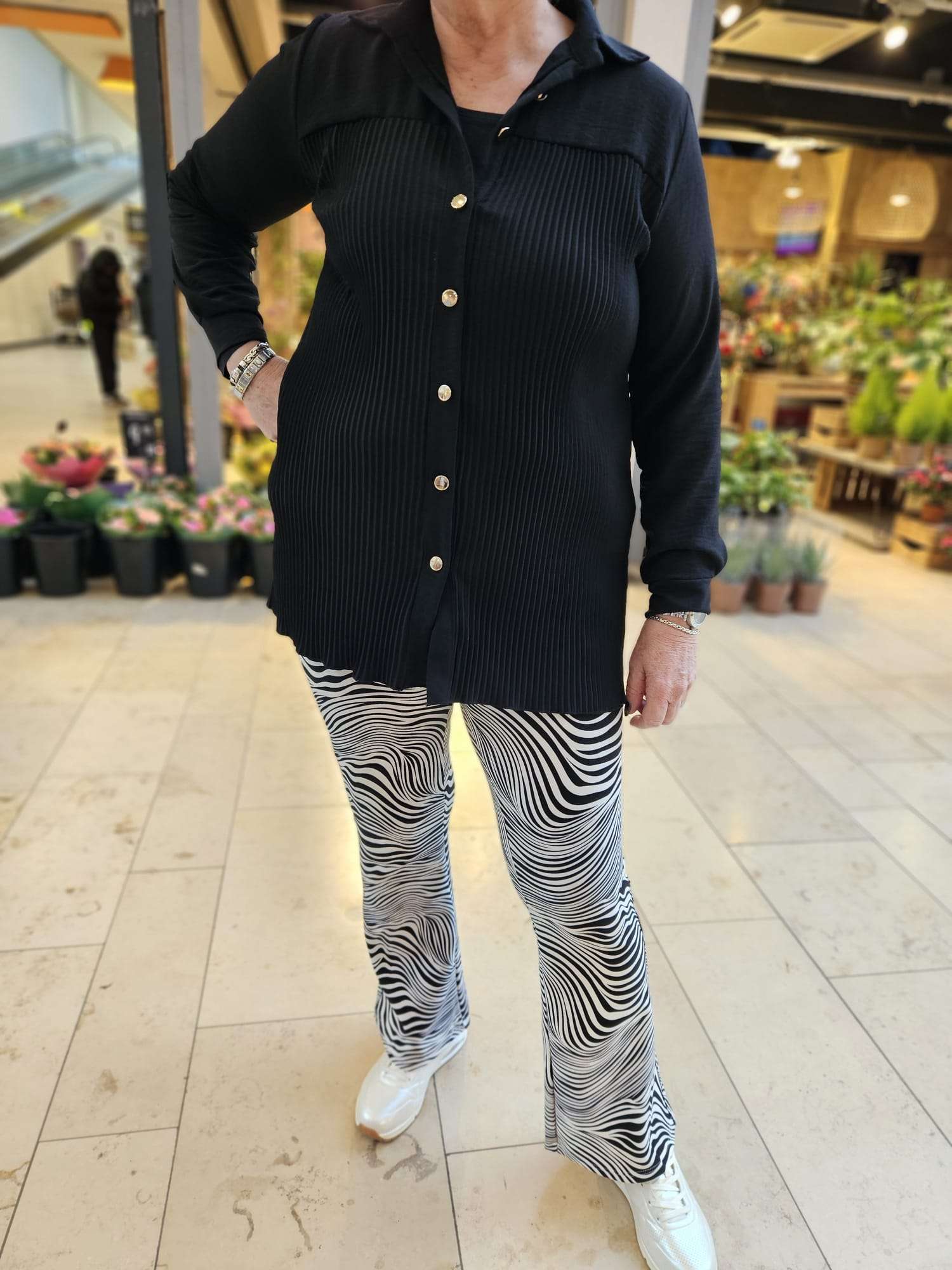 Tregging/Comfort broeken S/M t/m 5XL/6XL Miss Angelia Zebra Flair/Flared