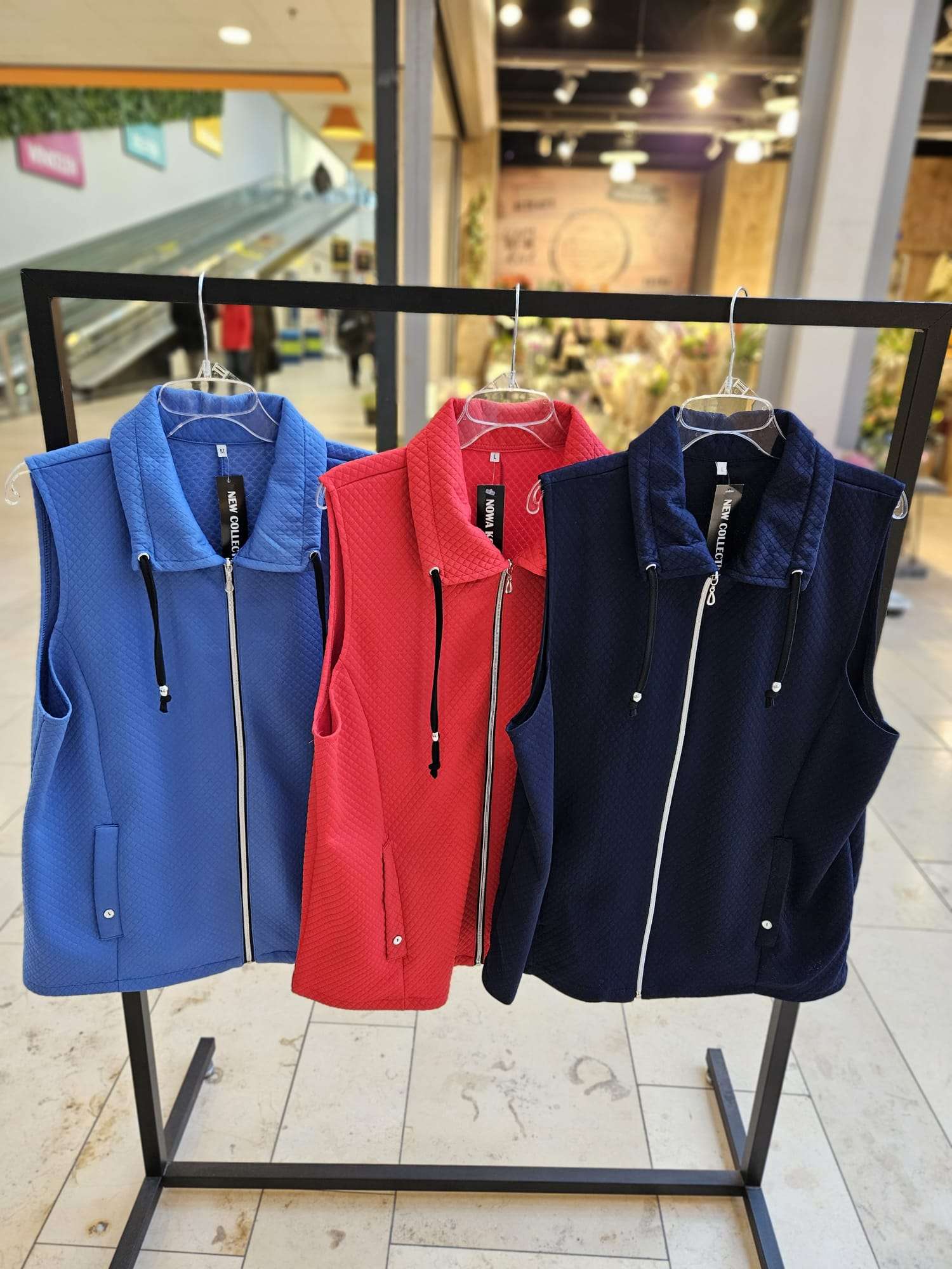 Vest/bodywarmer met kraag - Rood, lichtblauw, donkerblauw
