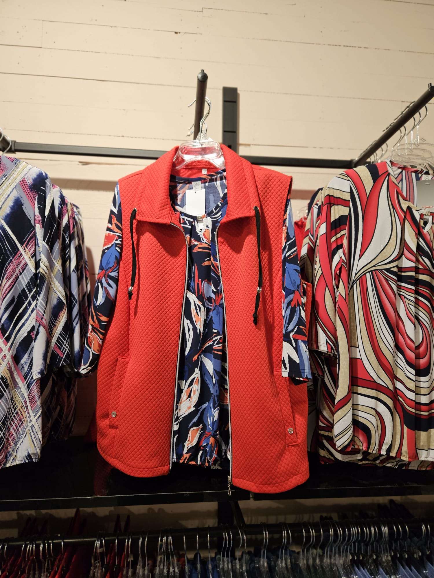 Vest/bodywarmer met kraag - Rood, lichtblauw, donkerblauw