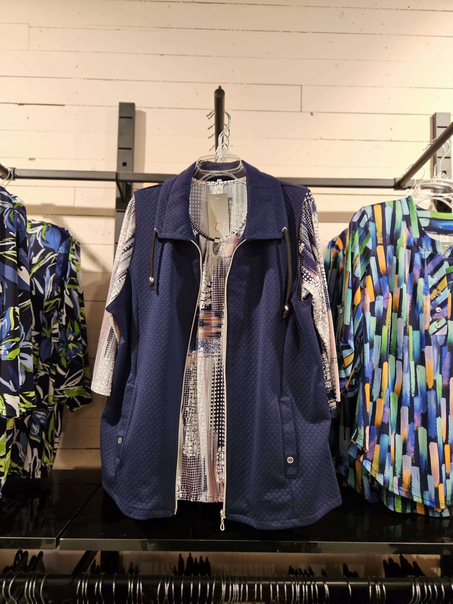Vest/bodywarmer met kraag - Rood, lichtblauw, donkerblauw