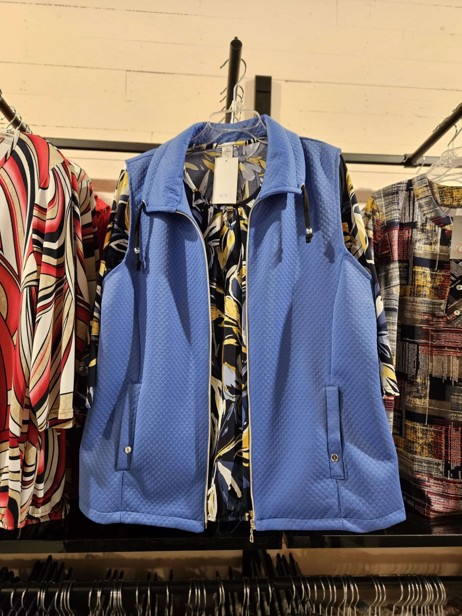 Vest/bodywarmer met kraag - Rood, lichtblauw, donkerblauw
