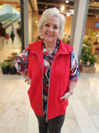 Vest/bodywarmer met kraag - Rood, lichtblauw, donkerblauw