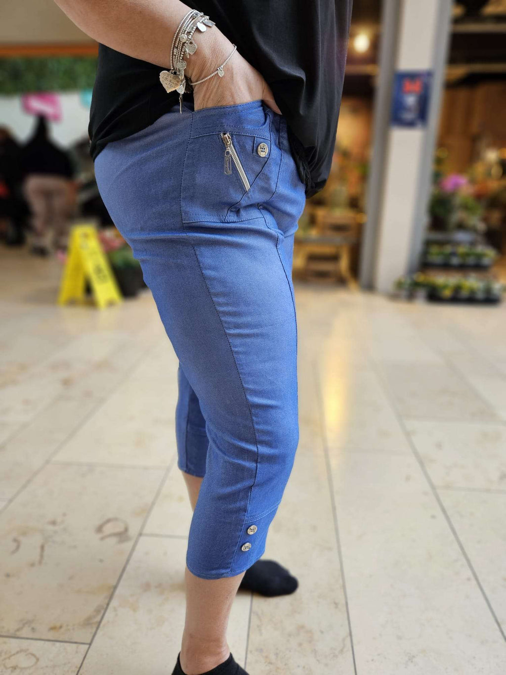 Cherry Berry Capri stretch Spijker blauw
