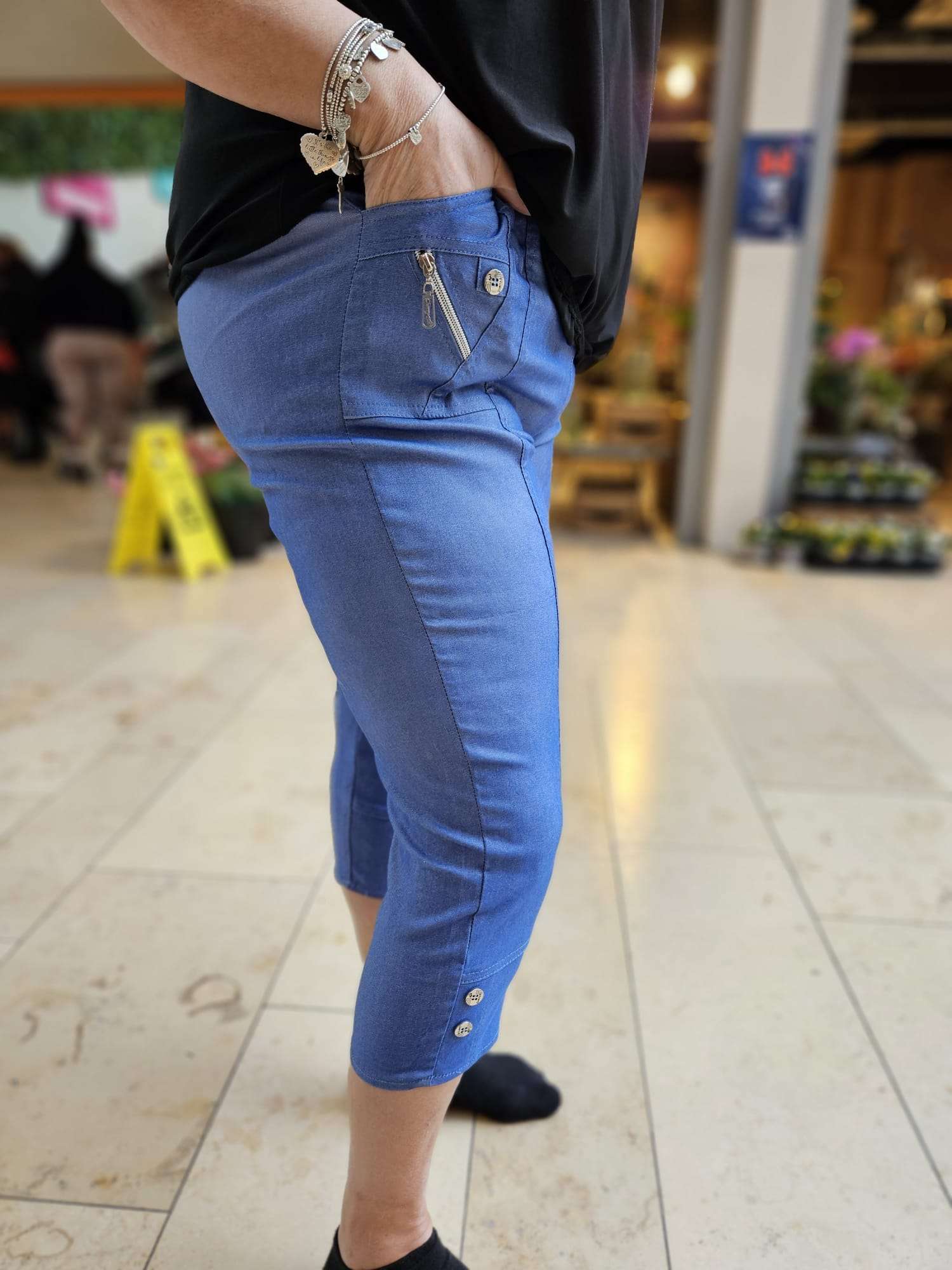 Cherry Berry Capri stretch Spijker blauw
