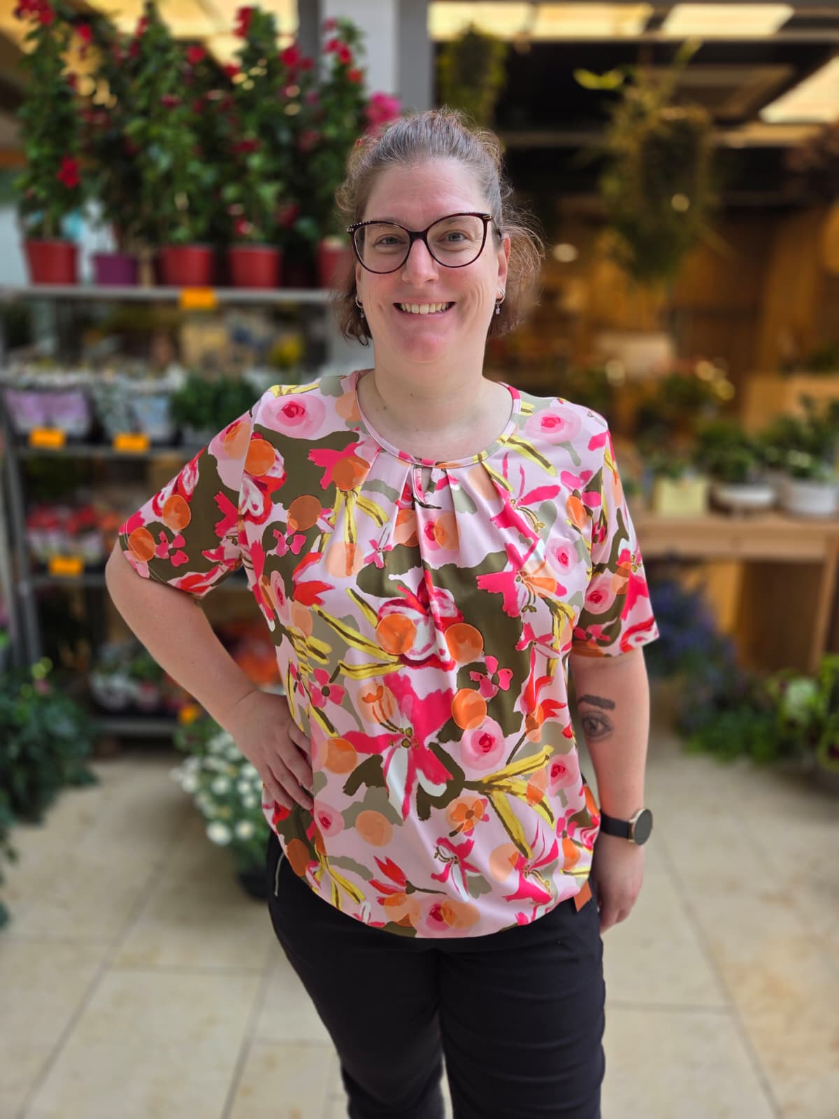 Blouson korte mouw met elastiek - Rood Jula