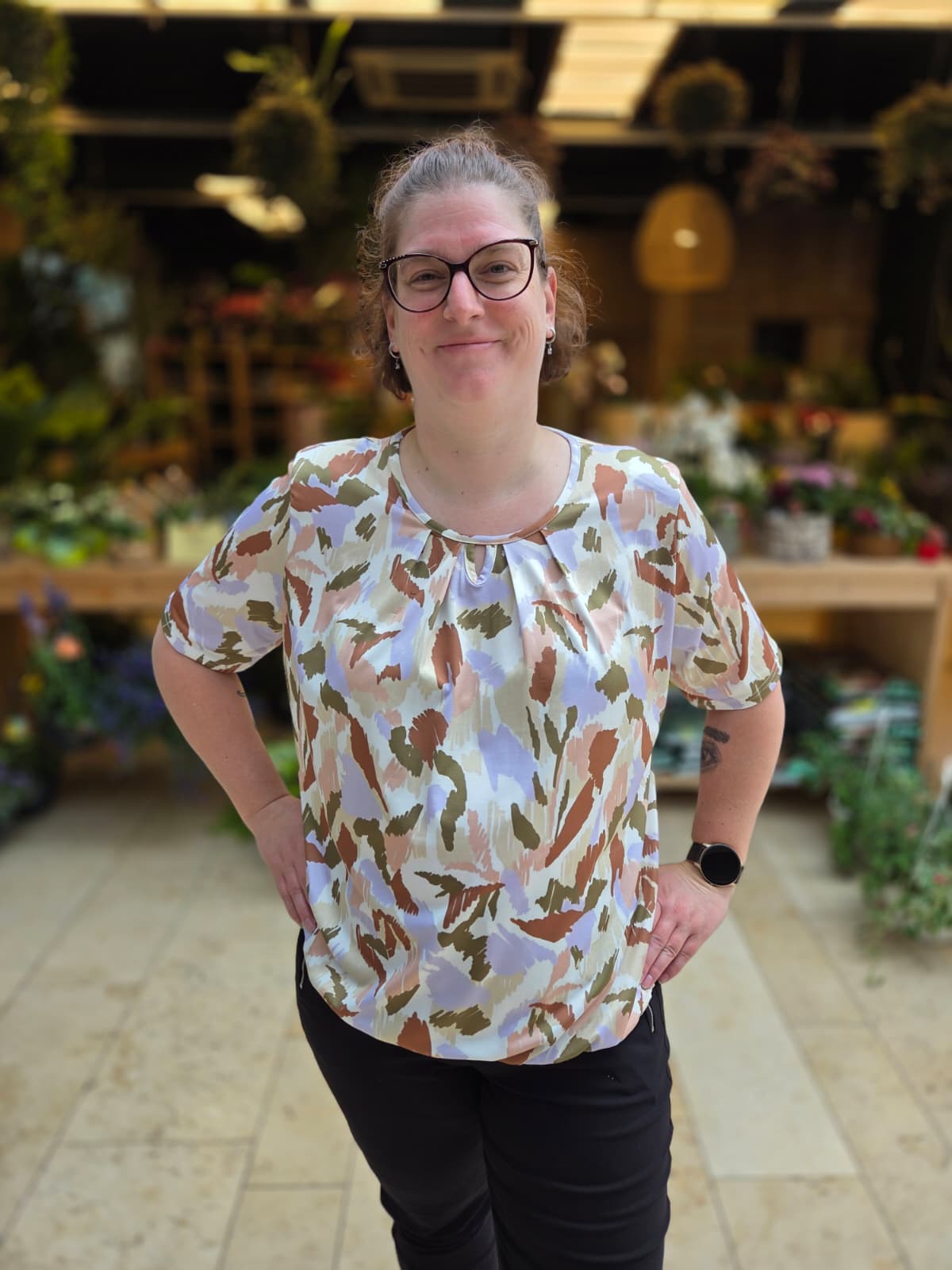 Blouson korte mouw met elastiek - Groen Vira