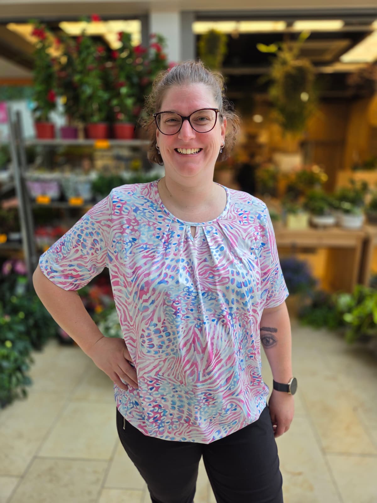 Blouson korte mouw met elastiek - Fuchsia Nella