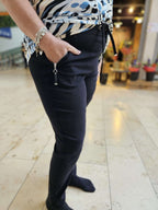 ALICA Pantalon stretch met aantrekkoord - Zwart